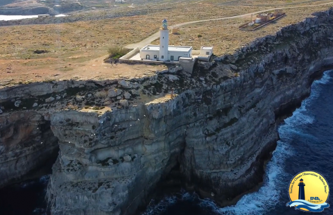 Vista dall'altro dell'Osservatorio climatico di Lampedusa 