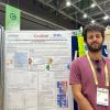 Lorenzo Nolfi, dottorando Università della Tuscia ed ENEA, nella sezione dei poster scientifici, in particolare accanto al poster sul progetto DELISOIL