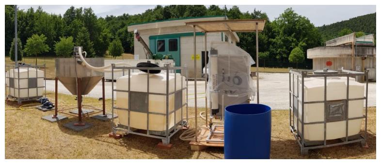 Impianto pilota per acqua potabile con sistema di ultrafiltrazione assistita da polimeri