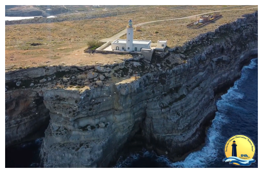 Vista dall'altro dell'Osservatorio climatico di Lampedusa 