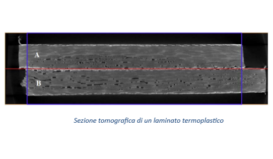 Sezione tomografica di un laminato plastico