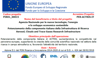 Targa del progetto con indicazione finanziamento e partner progetto 