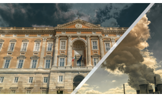Immagine della reggia di caserta e dell'inquinamento dell'aria reggia Caserta e inquinamento